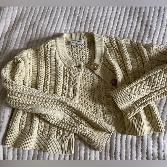 Sandy Liang Cropped Yellow Cardigan - Picture 5 of 5